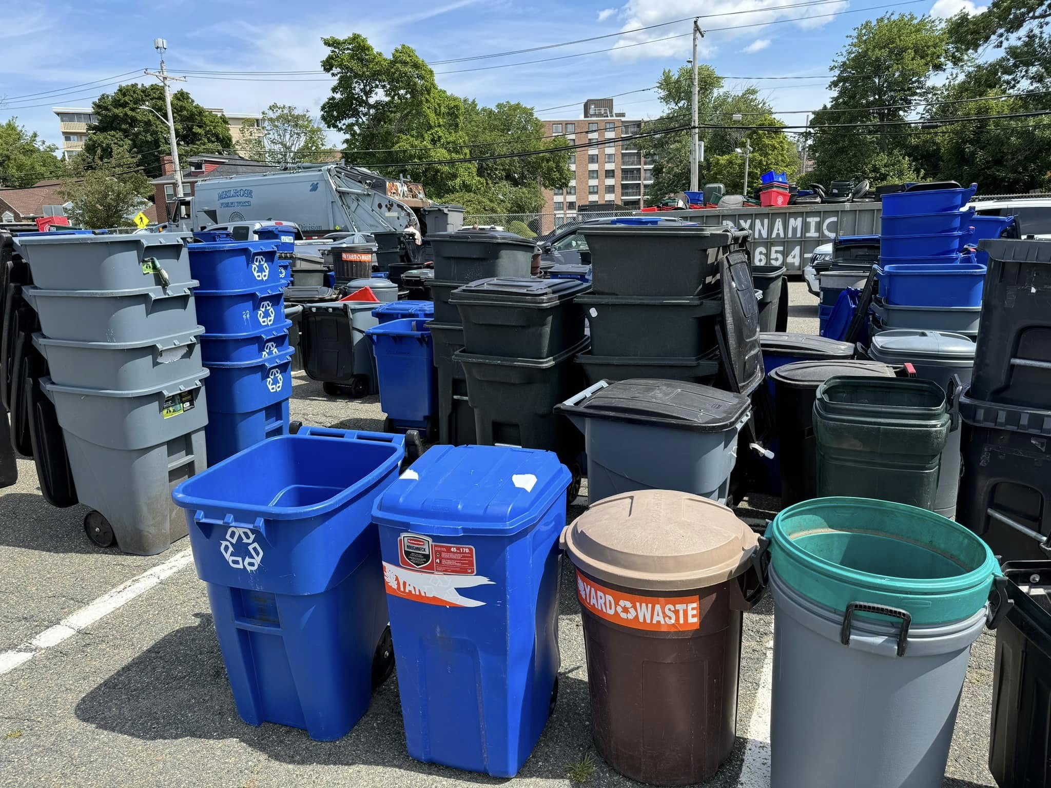 recycling bins